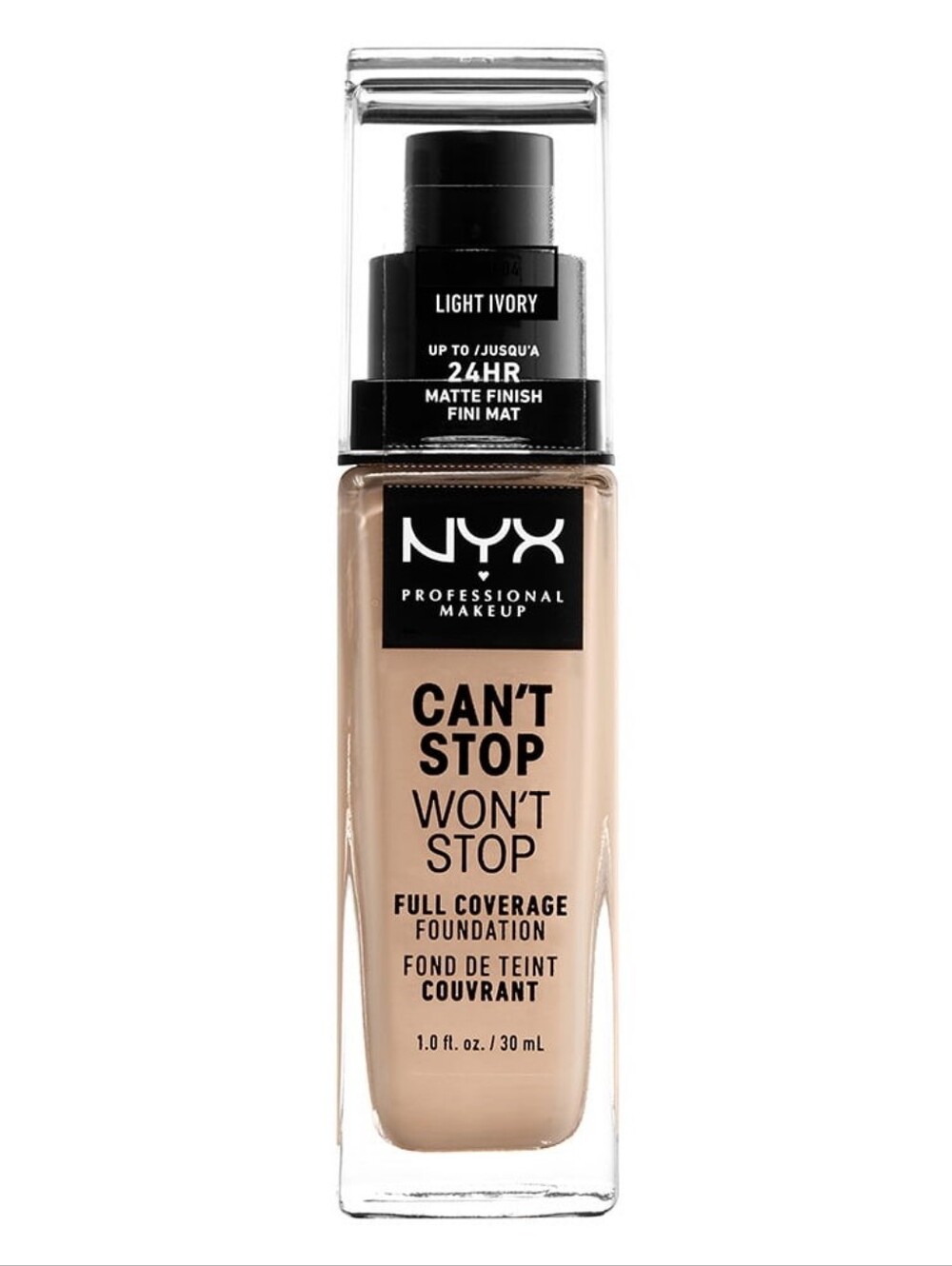 NYX Can't Stop Won't Stop Full Coverage Foundation, Light Ivory